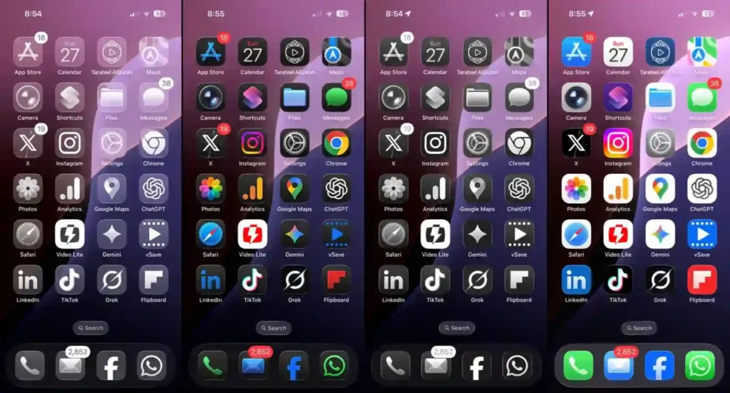 طريقة تغيير شكل أيقونات الآيفون في iOS 26